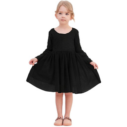 Ugitopi Sukienka dla Dziewczynek Tiulowa z Koronką Wizytowa