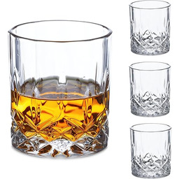 Relaxdays szklanki do whisky zestaw 4szt. akcesoria barowe,