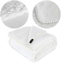 Koc 200 x 220 Mikrofibra Dwustronny Tedy Biały