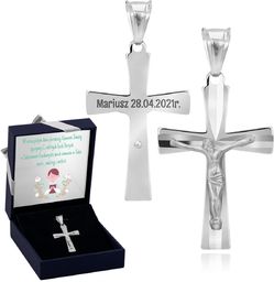 Krzyżyk srebrny pr.925 z Jezusem chrzest komunia bierzmowanie