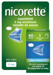 Nicorette Coolmint 2mg, 40 tabletek do ssania