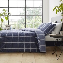 Catherine Lansfield Geometric Grid Komplet pościeli 140x220+65x65