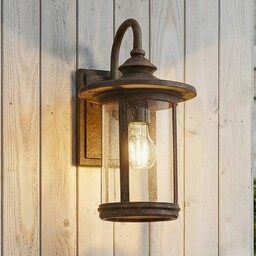 Zewnętrzna Lampa Lindby, Zayn, ściemnialny, brąz rdzawy, taras,