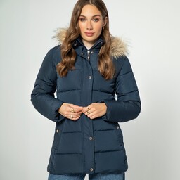 Kurtka damska pikowana z monogramem granatowa