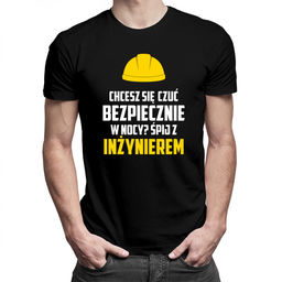 Śpij z inżynierem - męska koszulka z nadrukiem