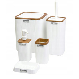 Zestaw łazienkowy Kely Square white/wood komplet do Wc