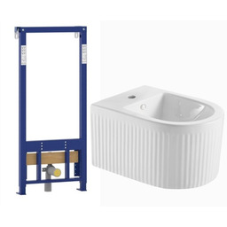 Bidet wiszący 49x36x31 cm ryflowany Glamour Podtynkowy stelaż