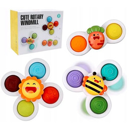 FIDGET SPINNER OBROTOWY Z PRZYSSAWKĄ SENSORYCZNĄ KĄPIEL GRZECHOTKA