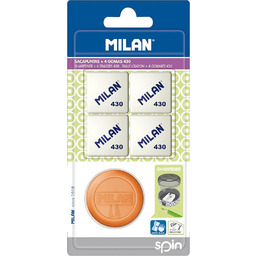 Blister sacapuntas wirowanie + 4 gomy de borrar