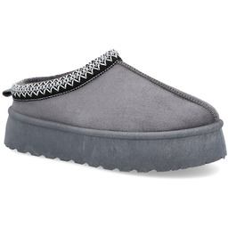 Modne kapcie na platformie - FILIPPO DK6662/24 SZARE
