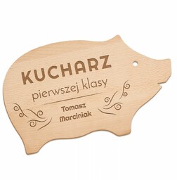 Deska do krojenia świnka z grawerem dla kucharza