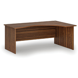 Ergonomiczne biurko PRIMO WOOD, 180x120 cm, prawe, orzech
