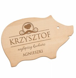 Deska do krojenia świnka z grawerem dla kucharza