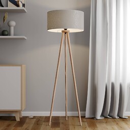 BRITOP Lampa podłogowa Hierro z nadrukiem na kloszu