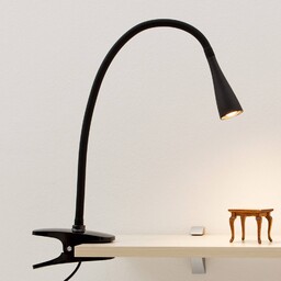 Lampka z klipsem BARIS Lindby, czarny, biuro, metal,