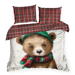 Eurofirany Pościel świąteczna z mikrowłókna 220x200 Cuddle brązowa