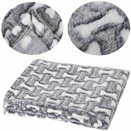 Kocyk dla psa Welsti w białe i szare