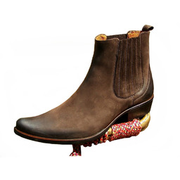 Kowbojki męskie skórzane crazy wsuwane na wysokie podbicie,