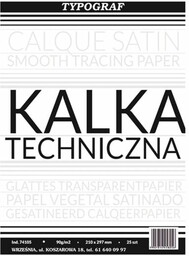Kalka techniczna A4/90g TYPOGRAF 25ark. /74105/