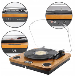 Gramofon Akai ATT-11BTN Retro Bluetooth Głośniki MP3 Usb