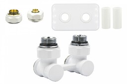 Zawór odcinający kątowy Premium Elegancki biały PEX All