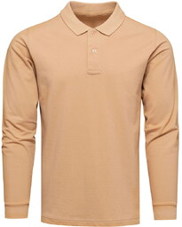 Longsleeve polo premium beżowy Recea