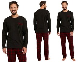 Italian Fashion Piżama męska ZEMAN: czarny/bordowy