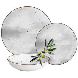 Komplet Zestaw Serwis Obiadowy Porcelana Talerze 18el 6