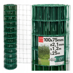 Siatka ogrodzeniowa 120 cm powlekana ocynkowana zielona 100x75