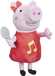 Peppa Pig Grunz-mit-Mir-Peppa, śpiewająca pluszowa lalka z czerwoną