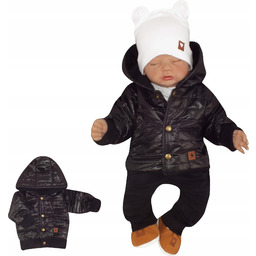 Kurtka pikowana niemowlęca jesienna czarna 74