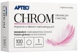 APTEO Chrom Organiczny z niacyną, 100 tabletek