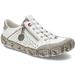 Rieker Białe Półbuty Skórzane Buty Damskie