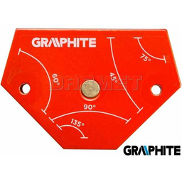 GRAPHITE Spawalniczy kątownik magnetyczny, 64 x 95 x