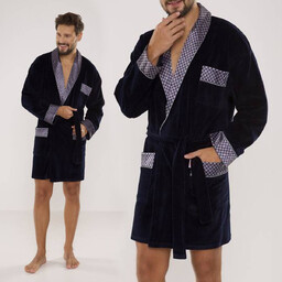 Szlafrok Męski De Lafense Welurowy Do Kolan