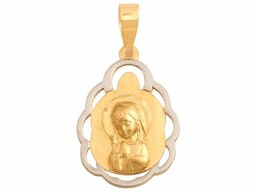 Złoty medalik 585 Matka Boska na Chrzest komunię