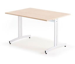 Stół do stołówki SANNA, 1200x800x720 mm, biały/brzoza