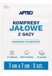 APTEO CARE Kompresy jałowe z gazy 7x7cm, 3