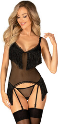 Obsessive Sherila Corset & Thong Black