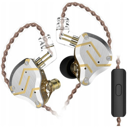 Kz ZS10 Pro Słuchawki Bezprzewodowe Dokanałowe Hybrydowe Złote