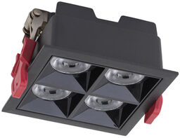 Oprawa punktowa podtynkowa MIDI LED BLACK szer. 9,2cm