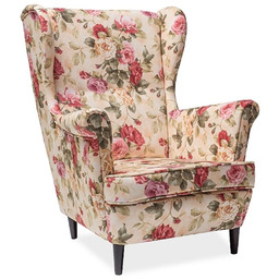 Fotel Lord Coral kwiaty - krem