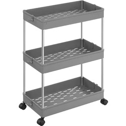 Elior Szary regał mobilny wielofunkcyjny z 3 półkami