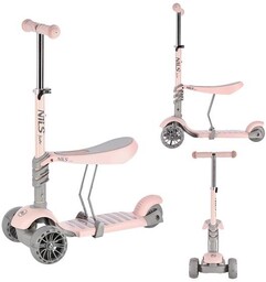 NILS FUN, HLB808 2w1 Pink, Hulajnoga dziecięca