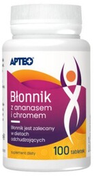 APTEO Błonnik z ananasem + chrom, 100 tabletek