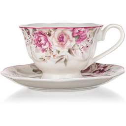 Banquet Ceramiczna filiżanka na nóżce ze spodkiem ROSE