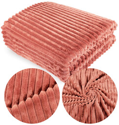 Koc 160 x 200 Mikrofibra Tłoczona Ardea Pasy