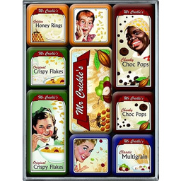 Nostalgic Art Retro zestaw magnesów na lodówkę, 9-częściowy,