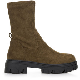 Damskie botki z elastyczną cholewką zielone