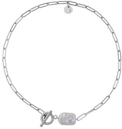 Choker z dużą perłą barokową naszyjnik łańcuch